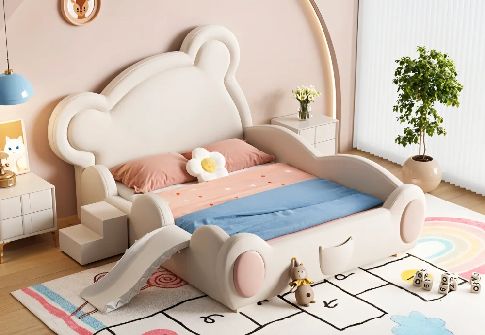 bed with teddy bear